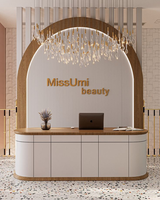 Comptoir de réception moderne personnalisé de petite taille pour bureau, hôpital, salon de beauté, hôtel