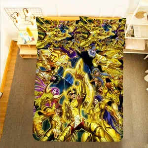 Parure de lit Saint Seiya Or Anime, Housse de couette quatre pièces, Saga des Douze Constellations, Saga Pluton, Thème Mythique - Product Image 1