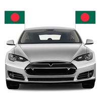 Drapeau de voiture personnalisé en polyester 12 x 18 pouces avec tige en plastique, fanion promotionnel du Bangladesh sur mesure