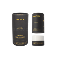 Boîte Cadeau Personnalisée en Papier Kraft Noir avec Couvercle Séparé en Papier, Tube Cylindrique Rond pour Emballage de Parfum, Bougie, Aromathérapie