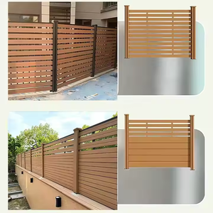 Clôture de mur de jardin de confidentialité de sécurité de bâtiment WPC panneau de clôture poteau en aluminium Composite bricolage clôture de jardin en bois et plastique - Product Image 4