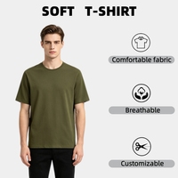 T-shirt pour homme en mélange de coton et de polyester, col rond, doux, confortable, respirant, manches courtes, basique, plusieurs couleurs disponibles, logo personnalisé