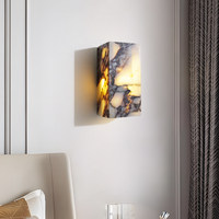 Applique murale LED de luxe moderne, style français, en marbre Calacatta Viola, pour hôtel, restaurant, couloir, hall, chevet, villa