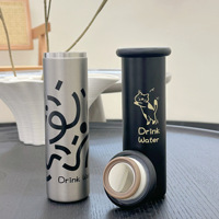 Bouteille d'eau isotherme en acier inoxydable de 300 ml avec embout en forme de champignon, mignonne et minimaliste, pour étudiants
