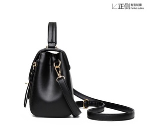 Vintage Classic Handbag Pure Color Elegant Lady <b>Tote</b> Bags Soft Leather Women's Fashion Shoulder Bag - Product Image 3
