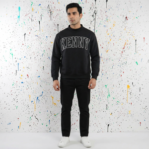 Kenny <b>Mock</b> <b>Neck</b> Sweatshirt 100% Cotton Applique Embroidery wide <b>neck</b> Sweatshirt Finer Threads - Product Image 1