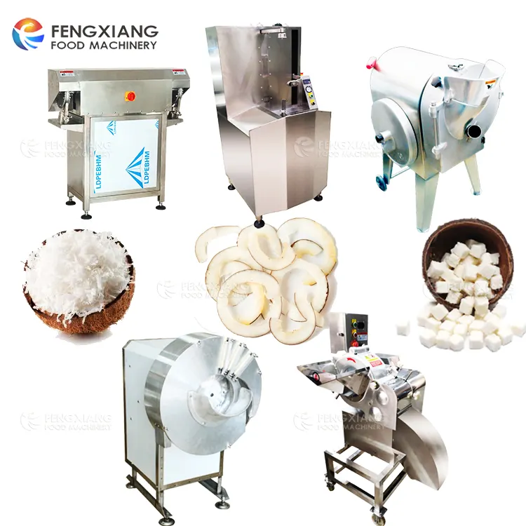 Fengxiang Coconut Processing Line -Coconut Slicing/Dicing/Striping Cutting Machine Coconut Peeling Machine