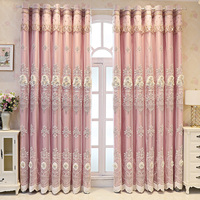 Rideau de fenêtre Double couche élégant, rideaux européens de luxe en dentelle 4D broderie Double occultant en Tulle pour le salon