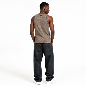 Custom Logo Men's Loose-Fit 100% Cotton Sleeveless <b>Knit</b> Vest OEM Basic Style Men's <b>Knit</b> <b>Waistcoat</b> Breathable and Comfortable - Product Image 2