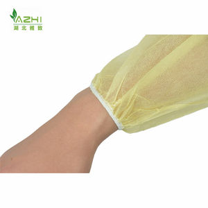 Robe d'isolation jaune PP 25g blouse de laboratoire de travail cousue cravate d'étanchéité sur le cou et le dos robe vister manchette élastique - Product Image 3