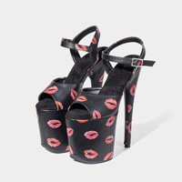 Sandales de pole dance à plateforme imperméable en caoutchouc, talon aiguille 20 cm, motif lèvres sexy, style européen et américain, pour boîte de nuit, transfrontalières