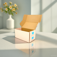 Boîte d'expédition en carton ondulé personnalisée, pliable, en papier kraft, boîte d'emballage pour envoi postal