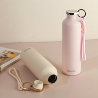 Bouteille isotherme en acier inoxydable 304 de 650 ml pour bureau, double paroi sous vide, maintien thermique 12-24h, avec sangle en paracorde et couvercle métallique – Vente en gros
