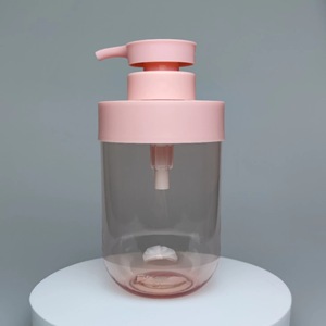 Bouteilles vides en PET de 500 ml et 300 ml, transparentes, roses et vertes, <span class=keywords><strong>pour</strong></span> produits capillaires, shampooing, contenants <span class=keywords><strong>pour</strong></span> gel douche, lotion, pompe à pression - Product Image 1