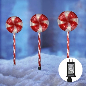 3 pcs/Lot Candy Lollipop Christmas Light Warm White Flashing Garden Pathway Lights Lawn Lamp Xmas Lighting Decoration - Product Image 1