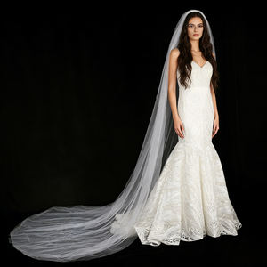 Voile de mariée de luxe CYG à double couche, 3 mètres de long, en tulle doux, avec peigne à cheveux - Product Image 2