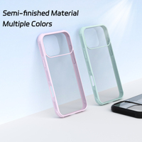 Coque de téléphone en acrylique dur avec cadre en TPU souple pour iPhone 14 Plus 15 16 Pro Max coque de téléphone transparente matériau de coque de téléphone semi-fini