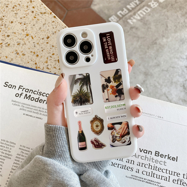 BOTU Wholesale Cute Design Clear Drop Gel Crystal 3D Epoxy Resin Decal Decorative Custom Doming Sticker Sheet for DIY Phone Case