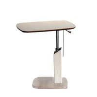 Table basse réglable en hauteur et rotative avec plateau en bois de noyer et structure en métal, design nordique, table d'appoint pour salon