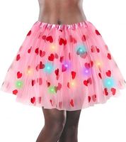 Jupe tutu lumineuse à LED d'usine pour femmes jupe de ballet en tulle à couches costume de tutu à paillettes scintillantes jupe tutu lumineuse à LED de ballet