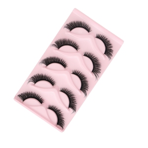 5 paires/plateau 3D stéréo Cat Eye Contour chaîne naturelle facile à utiliser longue durée vison cheveux synthétiques renard faux cils 0.07mm - Product Image 4