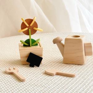 Ensemble de jouets de jardin en bois, blocs de construction à arroser, puzzle, outils éducatifs Montessori pour bébés de 0 à 24 mois - Product Image 1