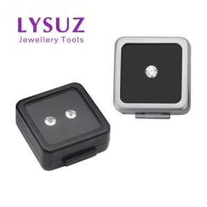 Elegant Custom Logo Acrylic Earrings Ring Storage Box Jewelry Stone Gift Box Packaging Plastic Jewelry Box