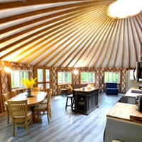Yurt en bois massif mongol européen NatureGo >3000mm, toile imperméable 4 couches, tente de camping toutes saisons