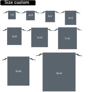 Sac à cordon en velours avec logo personnalisé, petits sacs à poussière pour bijoux personnalisés, pochette à cordon en daim - Product Image 6
