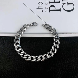 Commercio all'ingrosso della fabbrica di titanio Charm produttore di gioielli Hip Hop da <span class=keywords><strong>uomo</strong></span> Chunky Cuban a maglie di catena bracciale in acciaio inox per gli uomini - Product Image 2