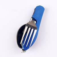 Cuillère pliante fourchette couteau 3 en 1 cuillère et couteau set