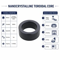 Noyau toroïdal nanocristallin à haute perméabilité, 120000 de perméabilité initiale, usine OEM