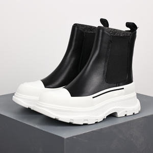 Bottes de moto pour femmes, blanches et élégantes, à semelle épaisse et antidérapante, bottes courtes pour femmes - Product Image 3