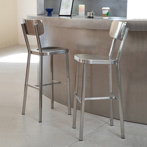 เฟอร์นิเจอร์บาร์สไตล์อินดัสเทรียล เก้าอี้สแตนเลสสำหรับครัว เก้าอี้สูง - Product Image 1