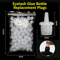 Lot de 100 bouchons de rechange pour flacons de colle à extensions de cils – Bouchons d'étanchéité