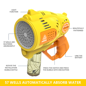 Verano al aire libre juguete pistolas de burbujas Blaster Bubbles Maker soplador máquina con recarga de solución de burbujas - Product Image 5