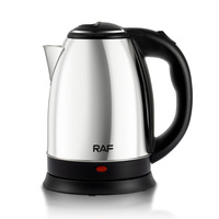 Bouilloire électrique sans fil portable RAF 1500W OEM en acier inoxydable avec lampe LED, ébullition rapide, usage domestique, capacité supérieure à 2L
