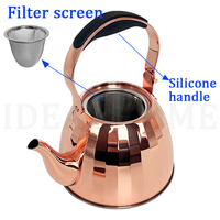 Cuisinière à gaz en métal avec revêtement or rose OEM/ODM théières en acier inoxydable bouilloire arabe pour café et thé