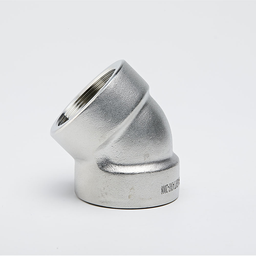 Free Sample Stainless Steel Pipe Fittings 45 Degree Forged Elbow 3000# NPT Threaded Elbows