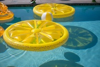 Hamac gonflable d'été pour l'eau, grand lit gonflable de 143cm pour piscine en tranches de citron, jouet de plage, lit de salon amusant.
