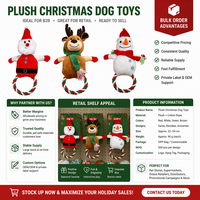 Jouet en peluche pour chien en forme de renne de Noël, jouet interactif qui couine, pour la vente en gros