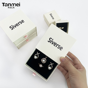 Caja de Embalaje de Joyería con Logotipo Personalizado, Caja de Regalo de Cartón con Cajón para Anillo, Collar, Pendientes, Embalaje de Lujo - Product Image 2