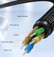 Cable USB-C a Conector de Audio de 3.5 mm para Auriculares YAU38 Yesido, Adaptador de Nailon