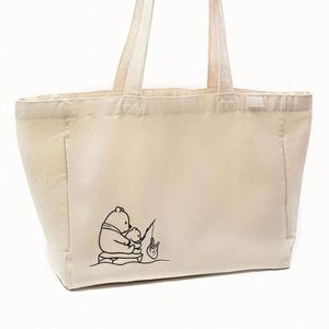 LILALILA Custom Print Recycled Cotton <b>Large</b> Shopping White <b>Canvas</b> Tote <b>Bag</b> - Product Image 3