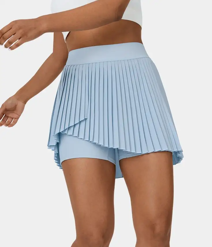 Mini jupe de tennis plissée 2 en 1 à taille haute de haute qualité pour femmes