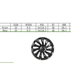 2023 Voor Tesla Model Y 20 "Oem Velg Inductie 19 9.5j Et45