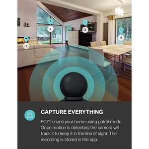 กล้องรักษาความปลอดภัยแบบแพน-ทิลต์ในอาคาร Kasa 1080p พร้อมระบบตรวจจับความเคลื่อนไหวและเสียง 2 ทิศทาง สำหรับการดูแลเด็กและสัตว์เลี้ยง - Product Image 3