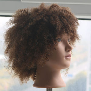 Tête de Mannequin de cheveux bouclés de haute qualité avec de vrais cheveux humains femmes africaines tressage pratique tête d'entraînement poupée - Product Image 2