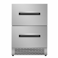 Réfrigérateur à vin encastrable électrique sous comptoir, tiroir réfrigérant 121-200L, double zone, refroidissement par air, acier inoxydable, usage hôtelier
