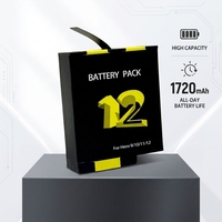 Batterie de remplacement haute qualité haute capacité 1720mAh SPBL1B pour Hero 9/10/11/12, décodage complet, rechargeable, pour caméra d'action